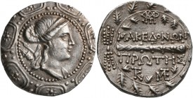 MACEDON (ROMAN PROTECTORATE), Republican period. First Meris. Circa 167-149 BC. Tetradrachm (Silver, 29 mm, 16.90 g, 11 h), Amphipolis. Diademed and d...