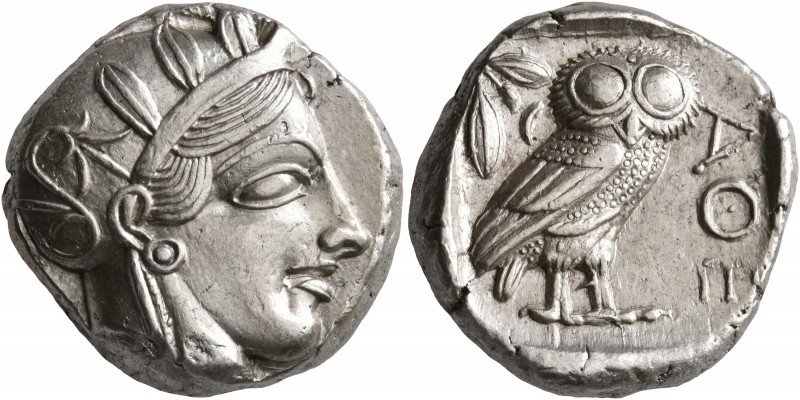 ATTICA. Athens. Circa 430s BC. Tetradrachm (Silver, 23 mm, 17.26 g, 1 h). Head o...