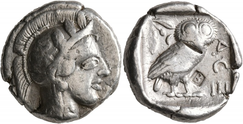 ATTICA. Athens. Circa 430s BC. Tetradrachm (Silver, 24 mm, 17.13 g, 1 h). Head o...