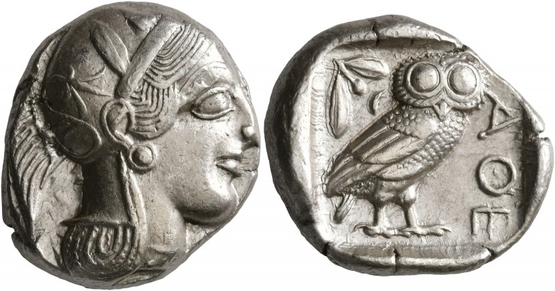 ATTICA. Athens. Circa 430s BC. Tetradrachm (Silver, 25 mm, 17.18 g, 2 h). Head o...