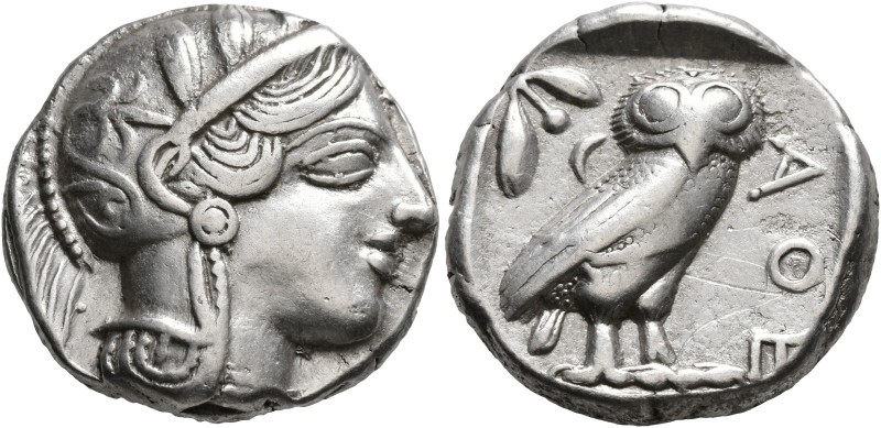 ATTICA. Athens. Circa 430s-420s BC. Tetradrachm (Silver, 23 mm, 16.99 g, 9 h). H...