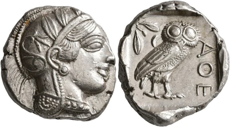 ATTICA. Athens. Circa 430s-420s BC. Tetradrachm (Silver, 26 mm, 17.27 g, 1 h). H...