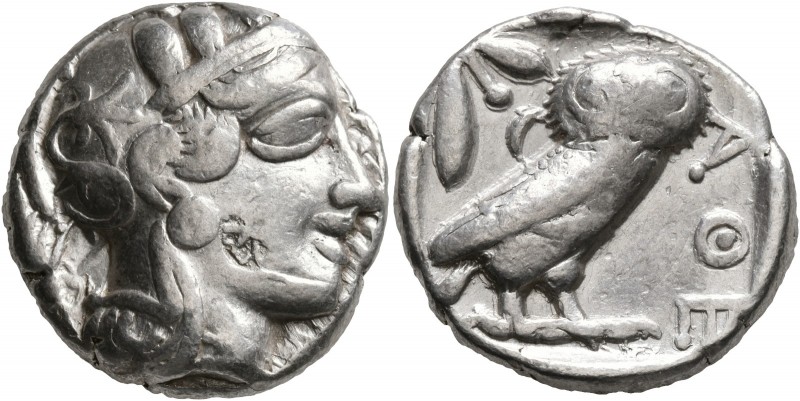 ATTICA. Athens. Circa 420s-404 BC. Tetradrachm (Silver, 24 mm, 17.07 g, 8 h). He...