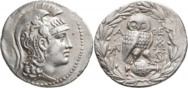 ATTICA. Athens. Circa 165-42 BC. Tetradrachm (Silver, 33 mm, 17.06 g, 12 h), 152...