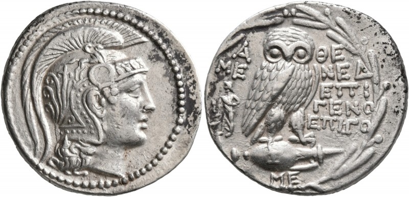 ATTICA. Athens. Circa 165-42 BC. Tetradrachm (Silver, 30 mm, 17.00 g, 12 h), Men...