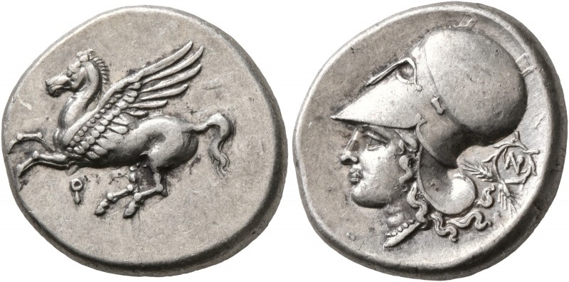 CORINTHIA. Corinth. Circa 375-300 BC. Stater (Silver, 22 mm, 8.57 g, 7 h). Ϙ Peg...