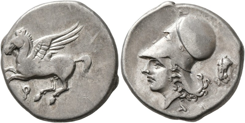 CORINTHIA. Corinth. Circa 375-300 BC. Stater (Silver, 21 mm, 8.45 g, 9 h). Ϙ Peg...