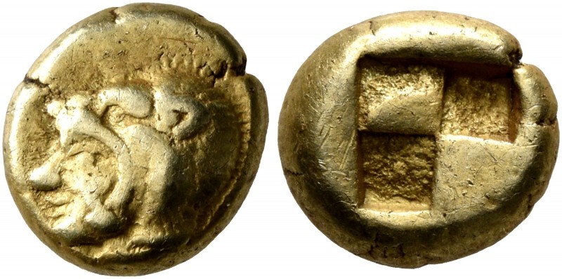 IONIA. Erythrai. Circa 550-500 BC. Hekte (Electrum, 10 mm, 2.58 g). Head of Hera...