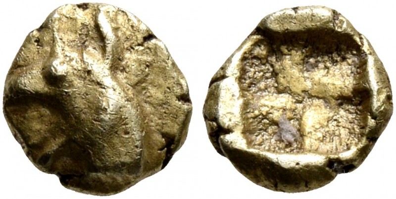 IONIA. Phokaia (?). Circa 625/00 BC. 1/48 Stater (Electrum, 6 mm, 0.38 g). Head ...