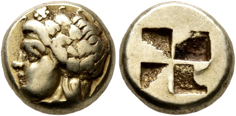 IONIA. Phokaia. Circa 478-387 BC. Hekte (Electrum, 10 mm, 2.54 g). Head of Diony...