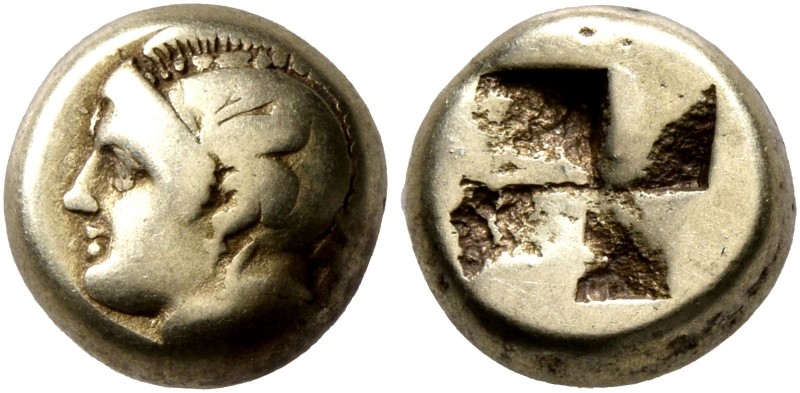 IONIA. Phokaia. Circa 478-387 BC. Hekte (Electrum, 9 mm, 2.55 g). Head of Athena...