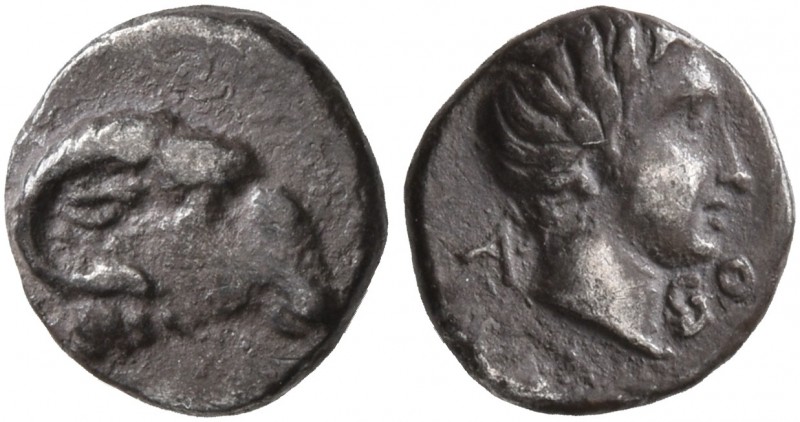 CARIA. Kasolaba. Circa 410-390 BC. Hemiobol (Silver, 7 mm, 0.37 g, 1 h). Head of...