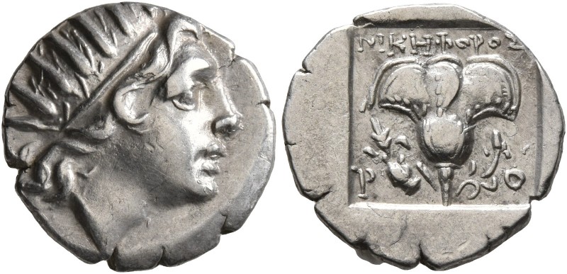 ISLANDS OFF CARIA, Rhodos. Rhodes. Circa 88-84 BC. Drachm (Silver, 15 mm, 2.38 g...