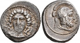 CILICIA. Tarsos. Tarkumuwa (Datames), satrap of Cilicia and Cappadocia, 384-361/0 BC. Stater (Silver, 25 mm, 10.59 g, 5 h). Diademed female head facin...