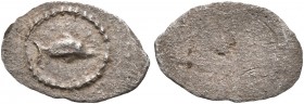 ASIA MINOR. Uncertain. 5th century BC. Tetartemorion (Silver, 11 mm, 0.11 g). Dolphin to right. Rev. Blank. Rosen -. SNG Kayhan -. SNG von Aulock -. E...