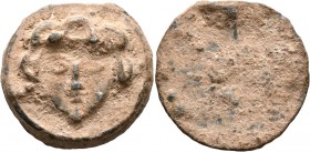ASIA MINOR. Uncertain. Tessera (Lead, 28 mm, 13.79 g), circa 3rd-1st centuries BC (?). Facing gorgoneion. Rev. Blank. A large, attractive and impressi...