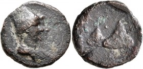 KINGS OF ARMENIA. Tigranes IV (Restored) and Erato, 2 BC-AD 1. Dichalkon (Bronze, 20 mm, 5.19 g, 12 h), Artaxata. [BACIΛEYC MEΓAC TIΓPANHC] Jugate bus...