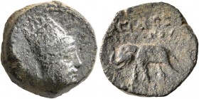KINGS OF ARMENIA. Tigranes V, circa 6-12. Dichalkon (Bronze, 17 mm, 6.01 g, 1 h), Artagigarta (?). Draped bust of Tigranes V to right, wearing five-po...