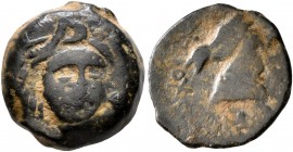 SELEUKID KINGS OF SYRIA. Antiochos III ‘the Great’, 223-187 BC. AE (Bronze, 14 mm, 2.54 g, 4 h), Seleukeia on the Tigris. Young male head (of Alexande...