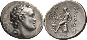 SELEUKID KINGS OF SYRIA. Seleukos IV Philopator, 187-175 BC. Tetradrachm (Silver, 29 mm, 16.98 g, 1 h), Antiochia on the Orontes. Diademed head of Sel...