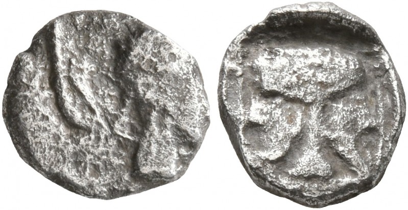 PHILISTIA (PALESTINE). Uncertain mint. Mid 5th century-333 BC. Obol (Silver, 8 m...