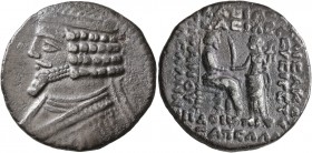 KINGS OF PARTHIA. Phraates IV, circa 38-2 BC. Tetradrachm (Silver, 27 mm, 12.25 g, 1 h), Seleukeia on the Tigris, SE 289, Apellaios = November 24 BC. ...