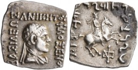 BAKTRIA, Indo-Greek Kingdom. Philoxenos, circa 125-110 BC. Drachm (Silver, 15x15 mm, 2.44 g, 12 h), Indian standard, uncertain mint in Paropamisadai o...