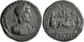 MOESIA INFERIOR. Nicopolis ad Istrum. Macrinus, 217-218. Tetrassarion (Bronze, 26 mm, 10.44 g, 7 h), Marcus Claudius Agrippa, legatus consularis. AY K...