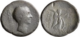 BITHYNIA. Nicaea. Julius Caesar, 49-44 BC. Assarion (Bronze, 23 mm, 7.15 g, 12 h), C. Vibius Pansa Caetronianus, proconsul and governor of Bithynia et...