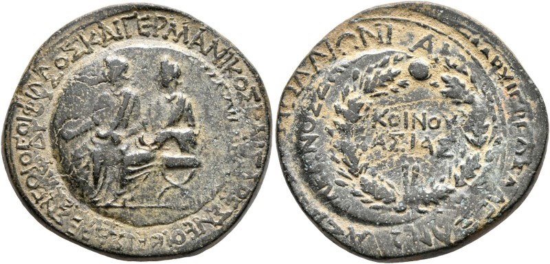 LYDIA. Sardis. Germanicus, with Drusus, Caesar, 15 BC-AD 19. Tetrassarion (Bronz...