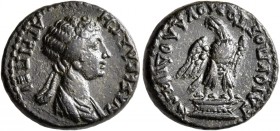 PHRYGIA. Laodicea ad Lycum. Agrippina Junior, Augusta, 50-59. Hemiassarion (Bronze, 16 mm, 3.41 g, 1 h), Gaios Postomos, magistrate. ΑΓΡΙΠΕΙΝΑ ΣΕΒΑΣΤH...