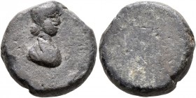 ASIA MINOR. Uncertain. Tessera (Lead, 18 mm, 11.21 g), 3rd century AD. Draped female bust to right. Rev. Blank. Very fine.