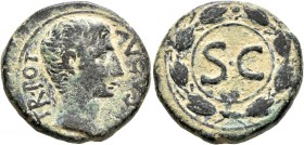 SYRIA, Seleucis and Pieria. Antioch. Augustus, 27 BC-AD 14. As (Bronze, 24 mm, 10.67 g, 12 h), circa 23-5 BC. AVGVST TR•POT Bare head of Augustus to r...