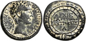 SYRIA, Seleucis and Pieria. Antioch. Augustus, 27 BC-AD 14. 'Dupondius' (Bronze, 26 mm, 15.40 g, 12 h), CY 30 = 2/1 BC. KAIΣAPI ΣEBAΣTΩ APXIEPEI Laure...