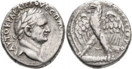 SYRIA, Seleucis and Pieria. Antioch. Vespasian, 69-79. Tetradrachm (Silver, 26 mm, 14.50 g, 12 h), RY 2 = 69/70. ΑΥΤΟΚΡΑ ΚΑΙCΑ ΟΥЄCΠΑC[ΙΑΝΟΥ] Laureate...