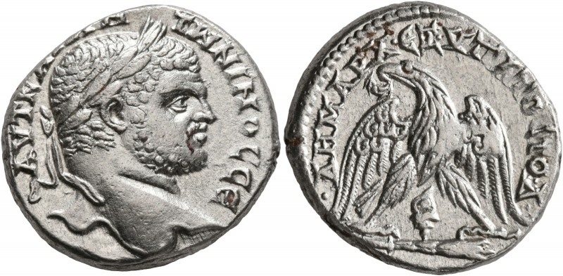 PHOENICIA. Tyre. Caracalla, 198-217. Tetradrachm (Billon, 26 mm, 14.13 g, 12 h),...