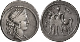P. Licinius Crassus M.f, 55 BC. Denarius (Silver, 20 mm, 3.74 g, 5 h), Rome. Laureate, diademed and draped bust of Venus to right; behind, S•C. Rev. P...