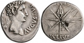 Augustus, 27 BC-AD 14. Denarius (Subaeratus, 19 mm, 3.13 g, 3 h), a contemporary plated imitation, irregular mint, after 19 BC. [C]AESAR AVGVSTVS Head...