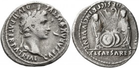 Augustus, 27 BC-AD 14. Denarius (Silver, 20 mm, 3.63 g, 11 h), Lugdunum, 2 BC-AD 4. CAESAR AVGVSTVS DIVI F PATER PATRIAE Laureate head of Augustus to ...