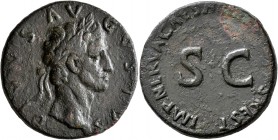 Divus Augustus, died AD 14. Sestertius (Orichalcum, 31 mm, 19.90 g, 7 h), restitution issue, Rome, struck under Nerva, 98. DIVVS AVGVSTVS Laureate hea...