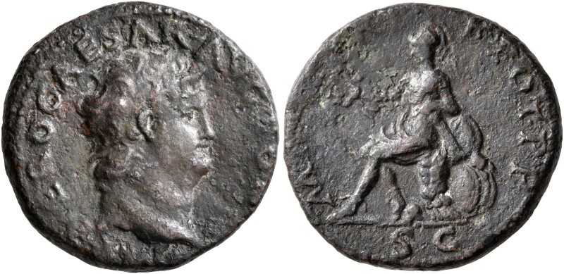 Nero, 54-68. Semis (Orichalcum, 20 mm, 5.29 g, 7 h), Lugdunum. IMP NERO CAESAR A...