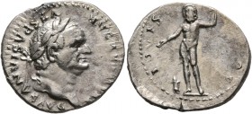Vespasian, 69-79. Denarius (Silver, 19 mm, 3.29 g, 7 h), Rome, 76. IMP CAESAR VESPASIANVS AVG Laureate head of Vespasian to right. Rev. IOVIS [CVS]TOS...