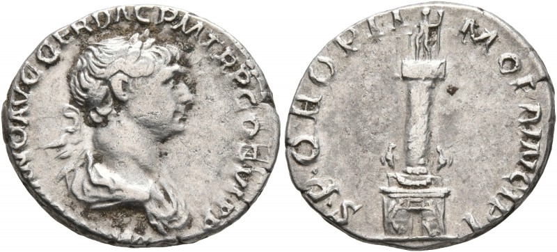 Trajan, 98-117. Denarius (Silver, 19 mm, 3.28 g, 7 h), Rome, 113-114. IMP TRAIAN...