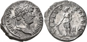 Hadrian, 117-138. Denarius (Silver, 18 mm, 3.00 g, 6 h), Rome, circa mid 130s. HADRIANVS AVG COS III P P Laureate head of Hadrian to right. Rev. TELLV...