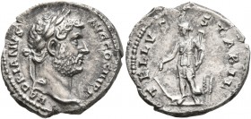 Hadrian, 117-138. Denarius (Silver, 19 mm, 3.12 g, 7 h), Rome, circa mid 130s. HADRIANVS AVG COS III P P Laureate head of Hadrian to right. Rev. TELLV...