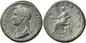 Sabina, Augusta, 128-136/7. Dupondius (Orichalcum, 26 mm, 13.40 g, 12 h), Rome, circa 130-133. SABINA AVGVSTA HADRIANI AVG P P Diademed and draped bus...