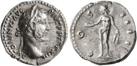 Antoninus Pius, 138-161. Denarius (Silver, 17 mm, 3.00 g, 6 h), Rome, 149-150. ANTONINVS AVG PIVS P P TR P XIII Laureate head of Antoninus Pius to rig...