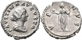 Faustina Junior, Augusta, 147-175. Denarius (Silver, 18 mm, 3.37 g, 7 h), Rome. FAVSTINA AVGVSTA Draped bust of Faustina Junior to right. Rev. VENVS V...