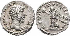 Lucius Verus, 161-169. Denarius (Silver, 18 mm, 3.63 g, 6 h), Rome, December 166-December 167. L VERVS AVG ARM PARTH MAX Laureate head of Lucius Verus...