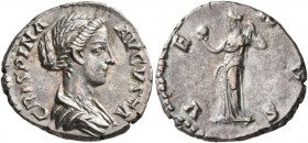 Crispina, Augusta, 178-182. Denarius (Silver, 18 mm, 3.16 g, 12 h), Rome. CRISPINA AVGVSTA Draped bust of Crispina to right. Rev. VENVS Venus standing...